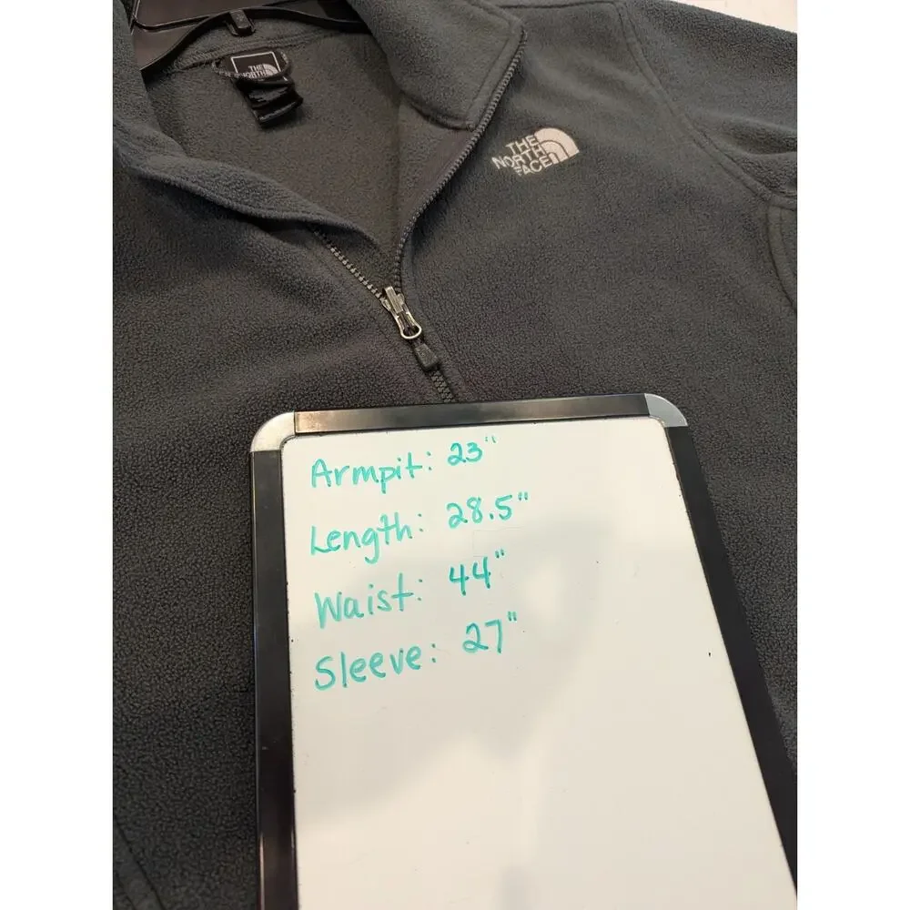 The North Face Men's Large Gray Fleece Zip Jacket Polartec Classic Casual